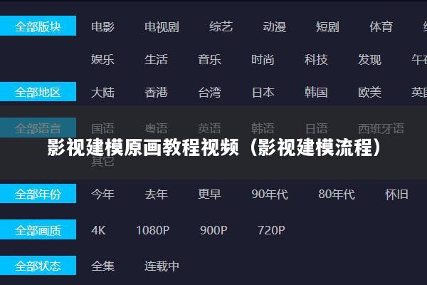 影视建模原画教程视频（影视建模流程）